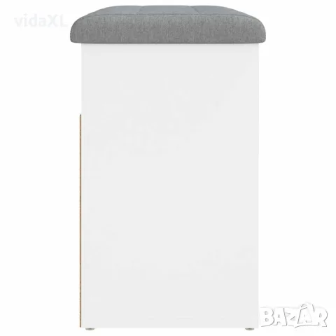 vidaXL Пейка за обувки, бяла, 62x32x50 см, инженерно дърво, снимка 6 - Маси - 56148107