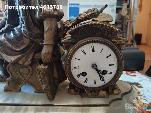 Френски каминен часовник, снимка 9 - Антикварни и старинни предмети - 52157609