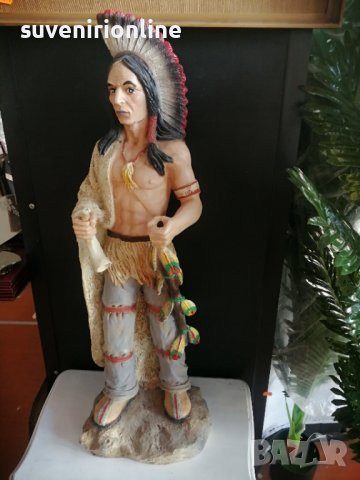 Декоративна статуетка индианец , снимка 4 - Статуетки - 40192043