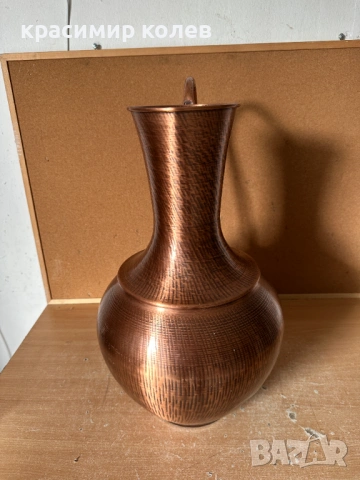немска медна ваза, снимка 4 - Антикварни и старинни предмети - 53408490