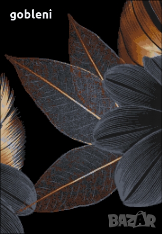 гоблен-триптих "ЗЛАТНИ ПЕРА" - Д46; шев 1:1; размери 32*72 см.; 16 цвята;, снимка 3 - Гоблени - 36043220