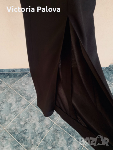 Черна рокля с перли, снимка 5 - Рокли - 36243666