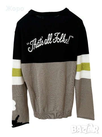 РЯДЪК Iceberg Looney Tunes Daffy Duck Пуловер – Размер M – Нов с Етикети, снимка 12 - Пуловери - 53601939