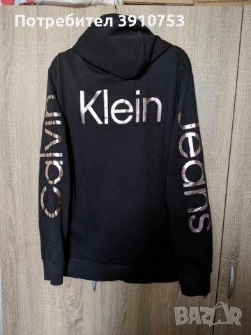 Calvin Klein Jeans черен оригинален суичър, НОВ!, снимка 3 - Суичъри - 44810169