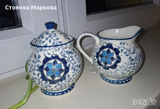 Керамичен комплект-захарничка и каничка, снимка 4 - Сервизи - 55884834