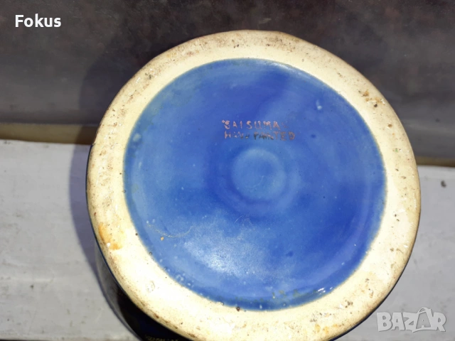 Голяма стара антикварна ваза Сатцума Satsuma ръчно рисувана, снимка 6 - Антикварни и старинни предмети - 53445275