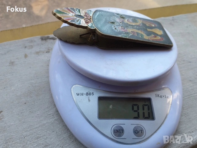 ЩИПКА ЗА ПАРИ БРОНЗ ЕМАЙЛ, снимка 6 - Антикварни и старинни предмети - 53524937