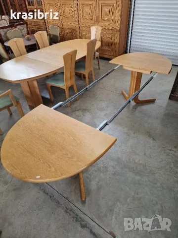 Масивна Трапезна Разтегателна Маса-внос от Германия!, снимка 2 - Маси - 49916776