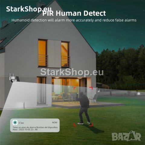 Въртяща камера със соларен панел iCsee, снимка 5 - HD камери - 41371364