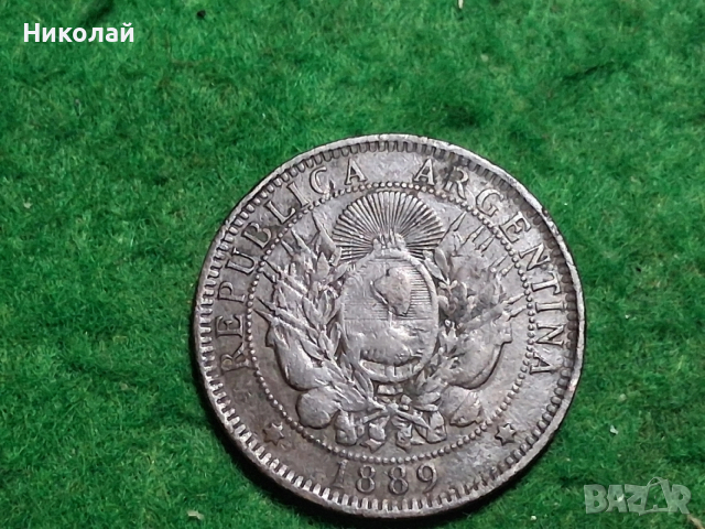 Монета 2 Сентавос 1889 Аржентина