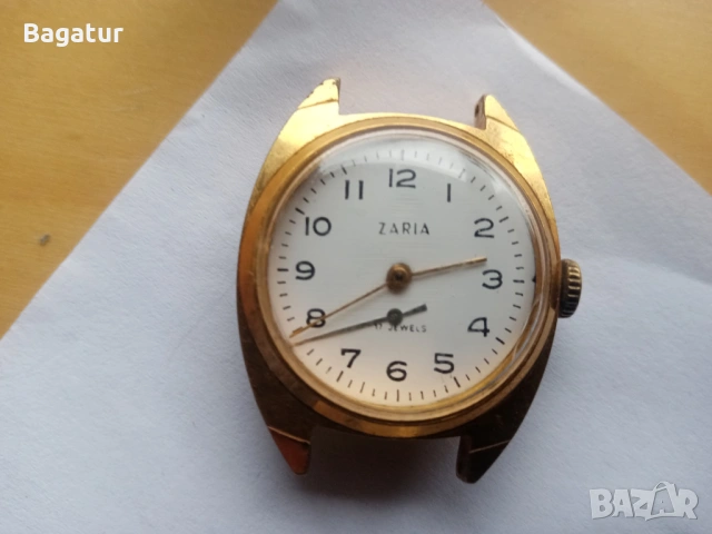 Часовник Заря 17 камней, 17 jewels, работещ, AU 10, снимка 3 - Антикварни и старинни предмети - 53509210