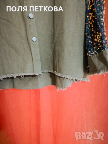 Дънково връхно с пайети, снимка 3 - Якета - 49384565