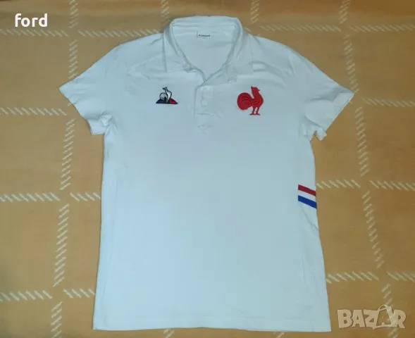 Бяла Поло тениска Le Coq Sportif
