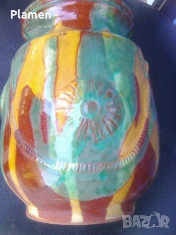 Керамична ваза гърне, снимка 4 - Антикварни и старинни предмети - 42367632