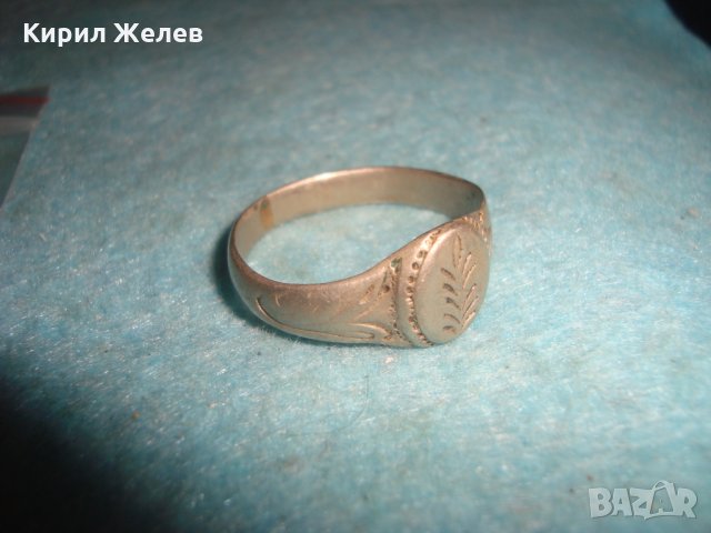 19 ВЕК ВЪЗРОЖДЕНСКИ СРЕБЪРЕН ПРЪСТЕН РЪЧНО ФЛОРАЛНО ОРНАМЕНТИРАН с КАЛЕМ САЧАН СТАР УНИКАТ 24482, снимка 6 - Антикварни и старинни предмети - 34852343