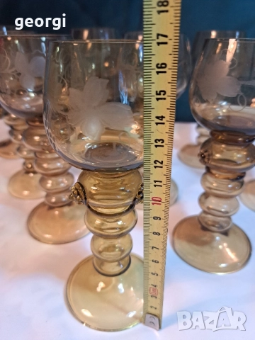 немски гравирани ретро чаши за вино 29/2, снимка 10 - Чаши - 52071032