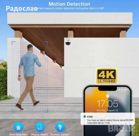 Куполна WIFI камера за видеонаблюдение, снимка 2 - HD камери - 52182152