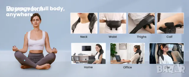 Careboda Безжичен акумулаторен шиацу масажор за гръб и врата, снимка 5 - Масажори - 48524937