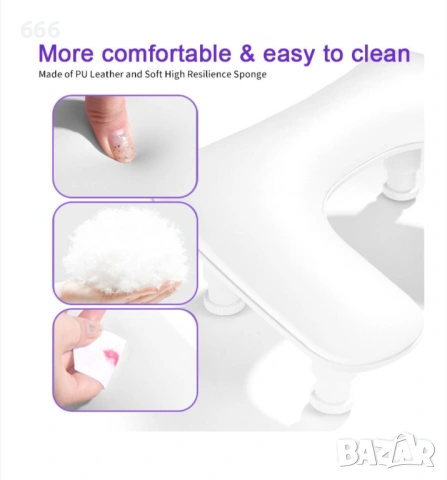 Подложка за ръце за маникюр, buyya, ергономичен U-образен дизайн, регулируема височина, бяла, снимка 7 - Други стоки за дома - 53212246