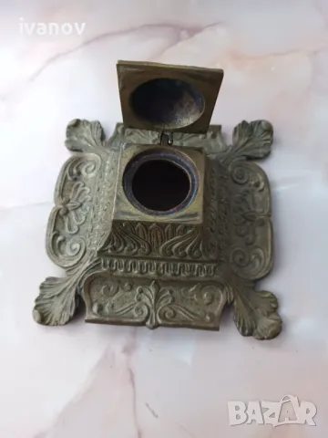 Бронзова френска мастилница, снимка 9 - Антикварни и старинни предмети - 48640822
