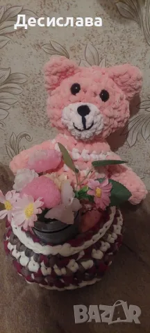  Плетено мече с букет от свещи