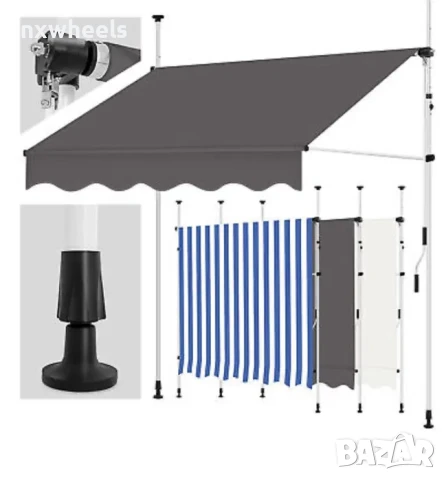 Тента Навес Сенник Бърз Монтаж Без Пробиване Ветроустойчиви