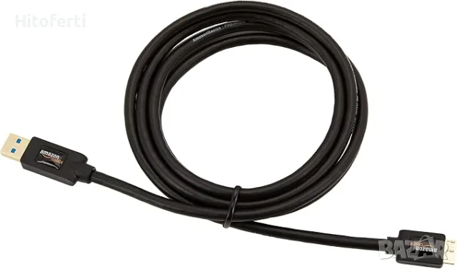 Кабел Amazon Basics USB 3.0, тип USB-A мъжки към Micro USB, 1.8 м, черен, снимка 4 - Кабели и адаптери - 55708405