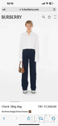 чанти BURBERRY Check Sling Bag, снимка 5 - Чанти - 50673011