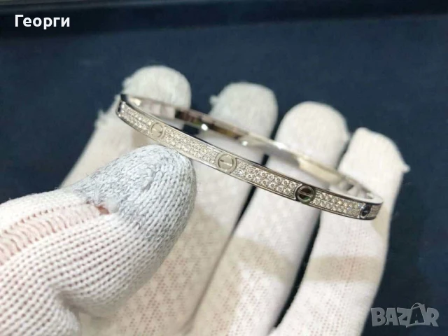 Cartier гривна с мойсанити , снимка 1