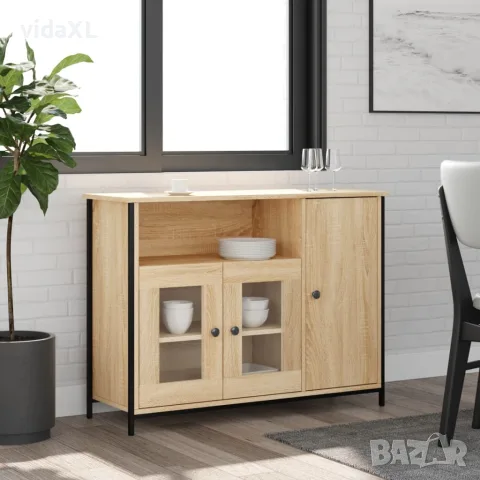 vidaXL Сайдборд, дъб сонома, 100x35x75 см, инженерно дърво, снимка 2 - Бюфети - 56148178