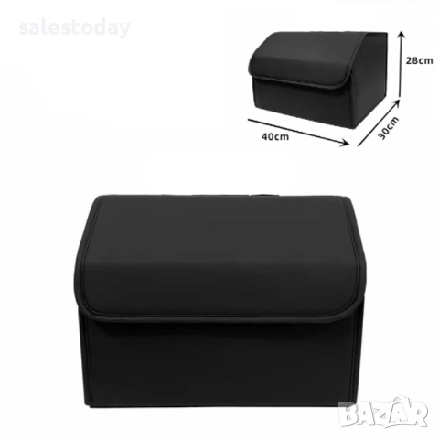 Органайзер за багажник, Кожена кутия за принадлежности, черна, 40см, снимка 2 - Аксесоари и консумативи - 44694007