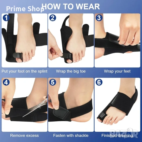 Шина за корекция на изпъкнало кокалче Hallux Valgus и разделител за пръсти, снимка 6 - Други - 53736700