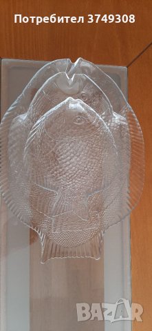 Комплект стъклени чинии във формата на риба, снимка 1 - Чинии - 41421949