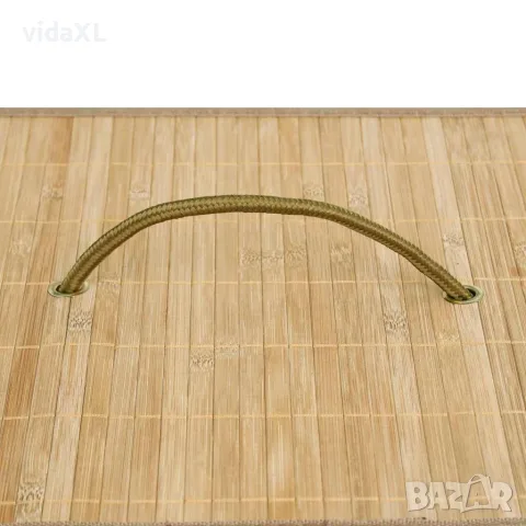 vidaXL Бамбуков кош за пране с 2 секции, 100 л, снимка 5 - Сушилници - 56146681