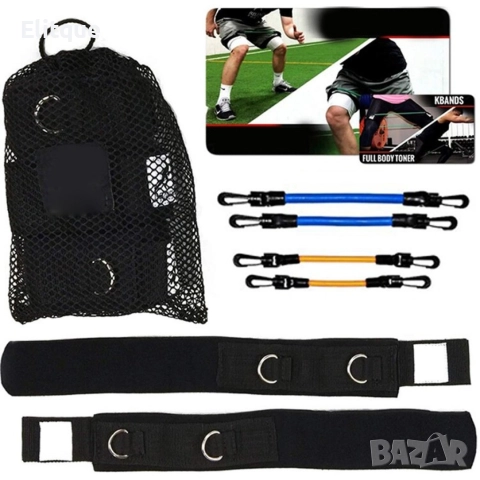 Комплект от ластици със съпротивление за крака и удобна преносима торбичка, снимка 5 - Спортна екипировка - 52862717