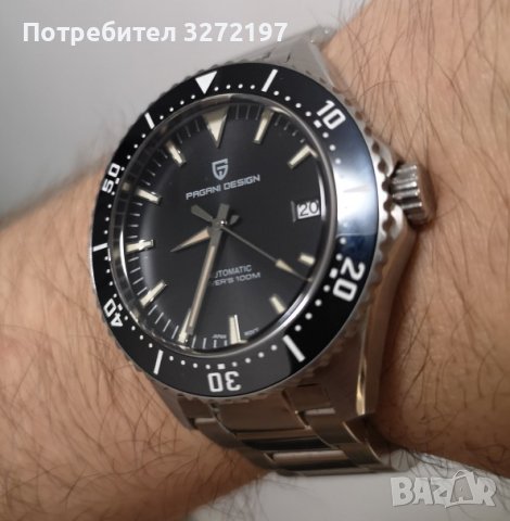 PAGANI DESIGN DIVER'S автоматичен часовник с Японски маханизъм SEIKO NH35,стъкло сапфир,водоустойчив, снимка 4 - Мъжки - 41683261