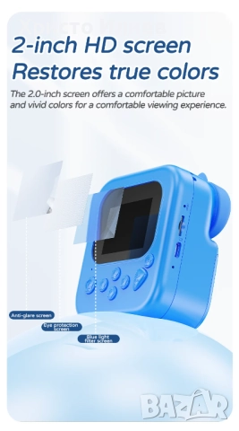 Фотоапарат с принтер за деца Фотоапарат за моментални снимки с принтер незабавен печат, снимка 11 - Други - 52646594