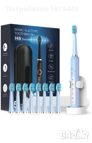 Sonic Електрическа четка за зъби - 6 безплатни приставки, снимка 5 - Други - 41188236