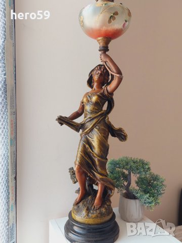 Антикварна газена лампа -19 век., снимка 3 - Антикварни и старинни предмети - 40050782