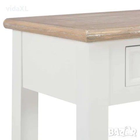 vidaXL Конзолна маса, бяла, 110x35x80 cм, дърво, снимка 5 - Паравани - 56146412