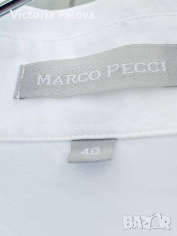 Бяла риза MARCO PECCI памук, снимка 14 - Ризи - 41491932