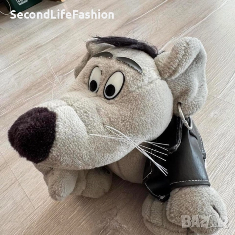 Винтидж плюшена играчка Uli Stein Dino Германия 1985 Рок Мишка Рядка плюшена играчка vintage, снимка 2 - Колекции - 52503160