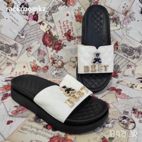 Атрактивни дамски чехли с мече BEST, снимка 3 - Чехли - 41552397