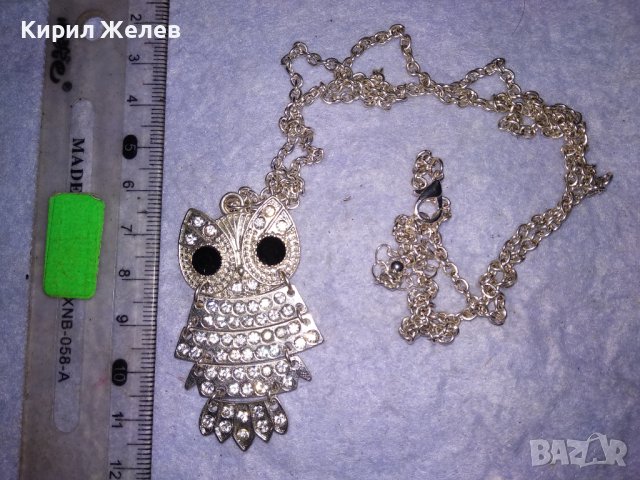 КРАСИВО ПОСРЕБРЕНО КРИСТАЛНО УКРАСЕНО ВИНТИДЖ АРТ БУХАЛЧЕ - КОЛИЕ ПЕНДАНТ 37363, снимка 3 - Колиета, медальони, синджири - 41682654