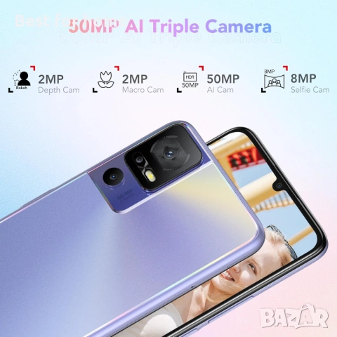 TCL 40 SE 256 GB - Смартфон 6.75h - ТЪМНО СИВ, снимка 2 - Телефони с две сим карти - 53843312