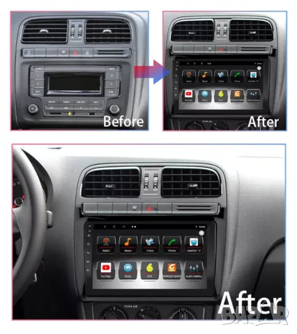 Мултимедия, Двоен дин, за VW Polo, с екран 9", Навигация, за Volkswagen, Поло, радио, плеър, Android, снимка 4 - Аксесоари и консумативи - 38393373