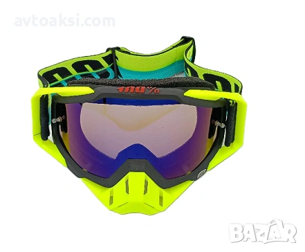 Каска Крос Мотор/Скутер/Бъги/Вело/АТВ FOX с Очила 100%, снимка 6 - Аксесоари и консумативи - 53584608