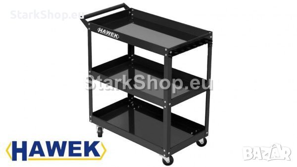 Метална количка за инструменти с три рафта HAWEK, снимка 2 - Други инструменти - 41697193