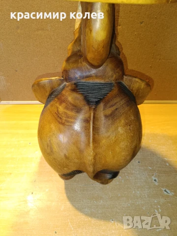 ръчно изработен дървен слон-столче, снимка 7 - Антикварни и старинни предмети - 51392517