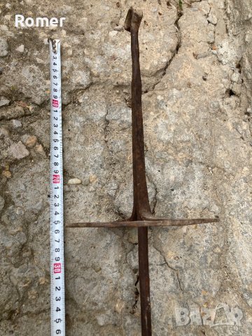 Стар ръчно кован шиш за печене на месо, снимка 7 - Антикварни и старинни предмети - 40238968